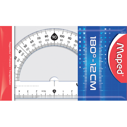 Maped Halb-Winkelmesser Cristal 180 Grad, 120 mm