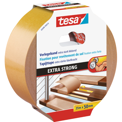 tesa Verlegeband extra stark klebend, braun, 50 mm x 25 m