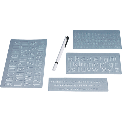 WEDO Schriftschablonen-Set, Schrifthhen: 5 mm, 10 mm, 20 mm