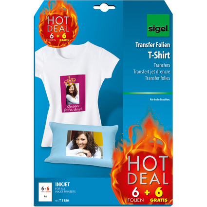 sigel T-Shirt Inkjet-Transfer-Folien "HOT DEAL" Aktion,197my