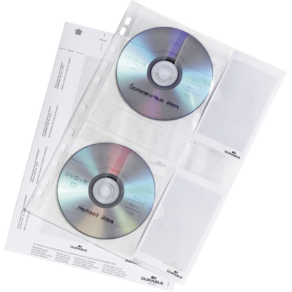 DURABLE CD-/DVD-Hlle COVER M, fr 4 CD's, PP, DIN A4