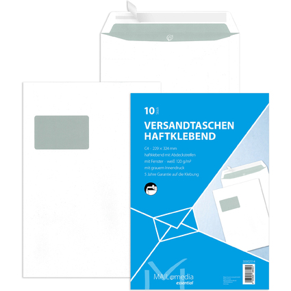 MAILmedia Versandtasche Offset wei, C4, mit Fenster