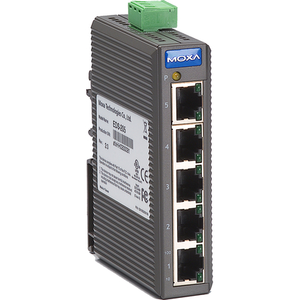 MOXA Unmanaged Industrial Ethernet Switch, 5 Port, EDS-205