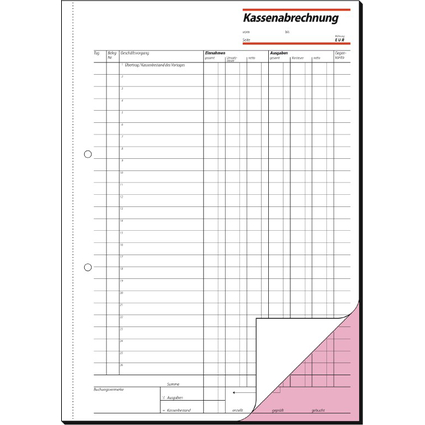 sigel Formularbuch "Kassenabrechnung", A4, 2 x 50 Blatt