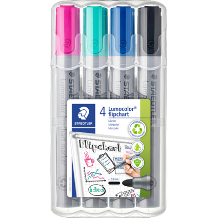 STAEDTLER Lumocolor Flipchart-Marker 356, 4er Etui