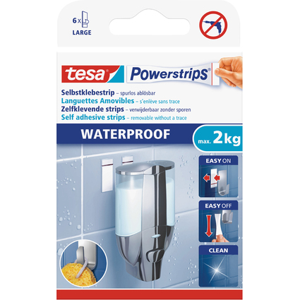 tesa Powerstrips Klebepads LARGE WATERPROOF, wei