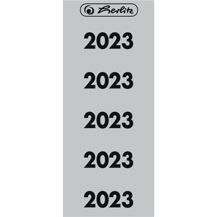 herlitz Ordner-Inhaltsschild Jahreszahl 2023, grau