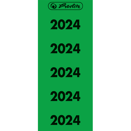 herlitz Ordner-Inhaltsschild Jahreszahl 2024, grn