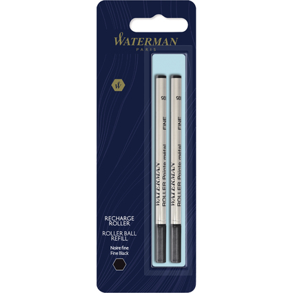 WATERMAN Tintenroller-Mine, 2er Blister, schwarz