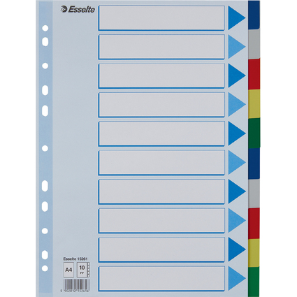 Esselte Kunststoff-Register, blanko, A4, PP, 10-teilig