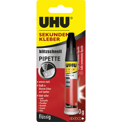 UHU Sekundenkleber blitzschnell PIPETTE, 10 g