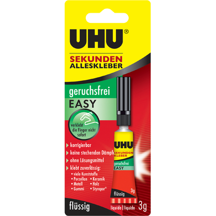 UHU Sekundenkleber EASY FLUID, lsemittelfrei, 3 g in Tube