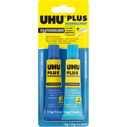 UHU 2-Komponenten-Klebstoff plus schnellfest, 35 g in Tube