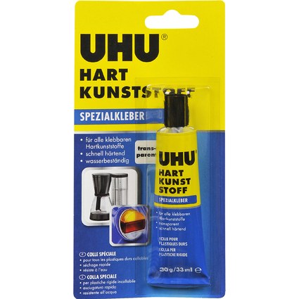 UHU Spezialkleber HART KUNSTSTOFF, 30 g in der Tube