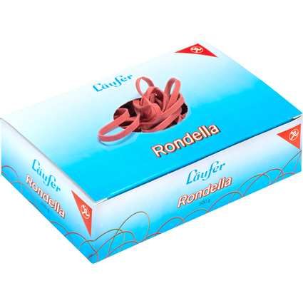 Lufer Gummibnder RONDELLA im Karton, 100 x 5 mm, 500 g