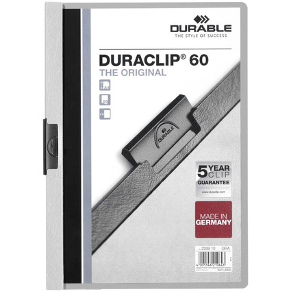 DURABLE Klemmhefter DURACLIP ORIGINAL 60, DIN A4, grau