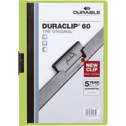 DURABLE Klemmhefter DURACLIP ORIGINAL 60, DIN A4, grn