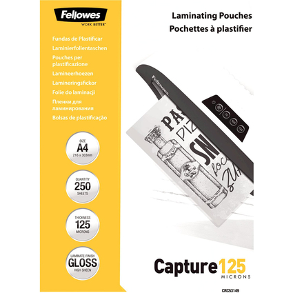 Fellowes Laminierfolientasche, DIN A4, 250 mic, Value Pack