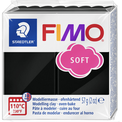 FIMO SOFT Modelliermasse, ofenhrtend, schwarz, 57 g