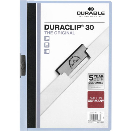 DURABLE Klemmhefter DURACLIP ORIGINAL 30, DIN A4, hellblau