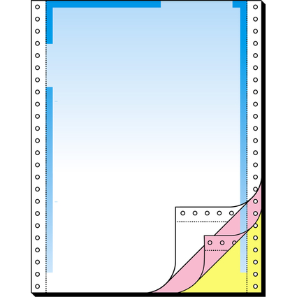 sigel Computer-Briefbogen endlos, Farbverlauf blau, 3-fach