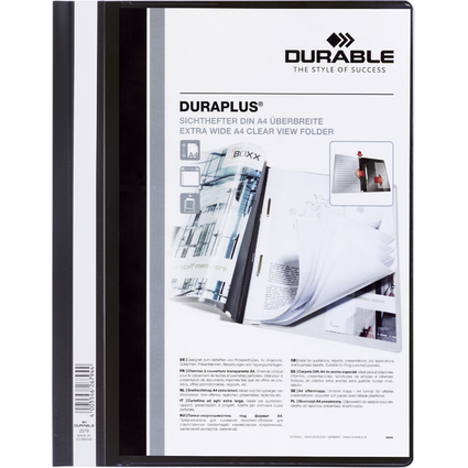 DURABLE Schnellhefter DURAPLUS, DIN A4, schwarz, berbreit