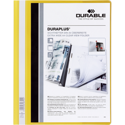 DURABLE Schnellhefter DURAPLUS, DIN A4, gelb, berbreit