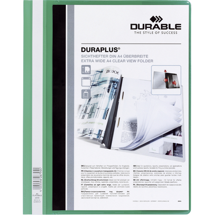 DURABLE Schnellhefter DURAPLUS, DIN A4, grn, berbreit