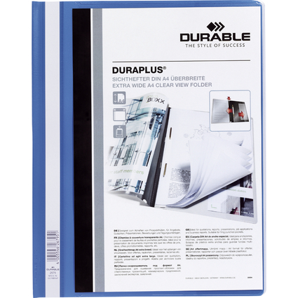 DURABLE Schnellhefter DURAPLUS, DIN A4, blau, berbreit