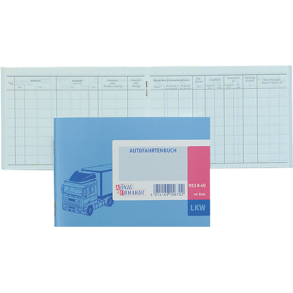 KNIG & EBHARDT Fahrtenbuch LKW, DIN A6, 40 Blatt