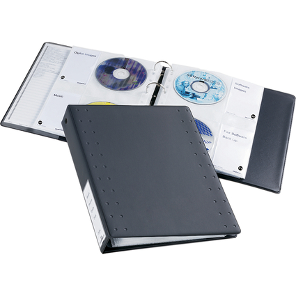 DURABLE CD-/DVD-INDEX Ringbuch 40, fr 40 CD's, anthrazit