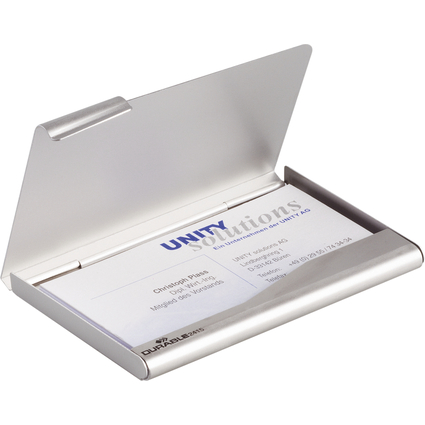 DURABLE Visitenkarten-Etui BUSINESS CARD BOX, mattsilber