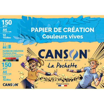 CANSON Tonpapier in Sammelmappe, DIN A4, 150 g/qm