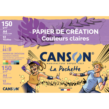 CANSON Tonpapier in Sammelmappe, DIN A4, 150 g/qm