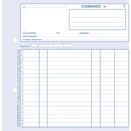 ELVE franzsisches Formularbuch "Commandes", 210 x 148 mm