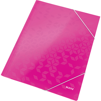 LEITZ Eckspannermappe WOW, DIN A4, Karton, pink-metallic