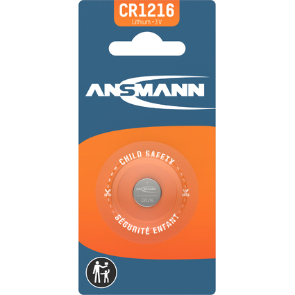 ANSMANN Lithium Knopfzelle CR1216, 3 Volt, 1er Blister