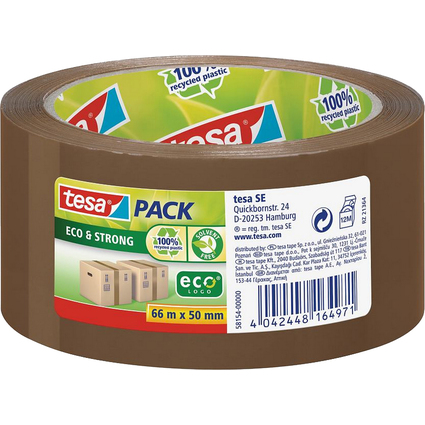 tesapack Verpackungsklebeband Eco & Strong, 50 mm x 66 m