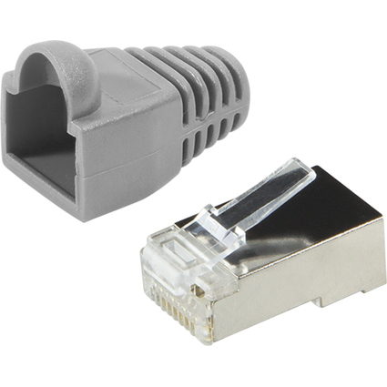 LogiLink RJ45 Stecker, Kat.5e, mit Knickschutztlle, grau