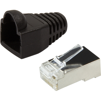 LogiLink RJ45 Stecker, Kat.5e, mit Knickschutztlle, schwarz