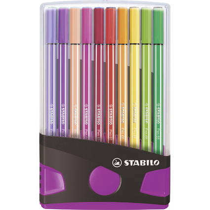 STABILO Fasermaler Pen 68, 20er ColorParade, grau/pink