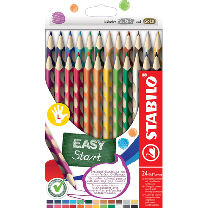 STABILO Dreikant-Buntstifte EASYcolors L, 24er Etui