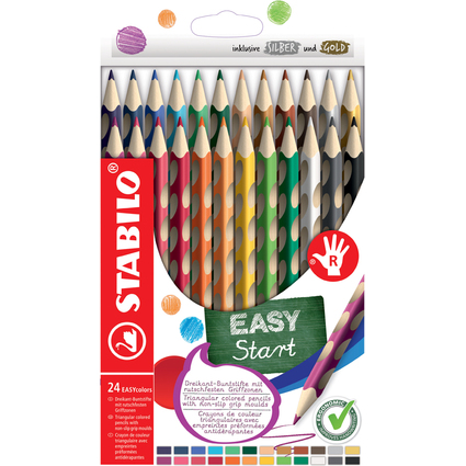 STABILO Dreikant-Buntstifte EASYcolors R, 24er Etui