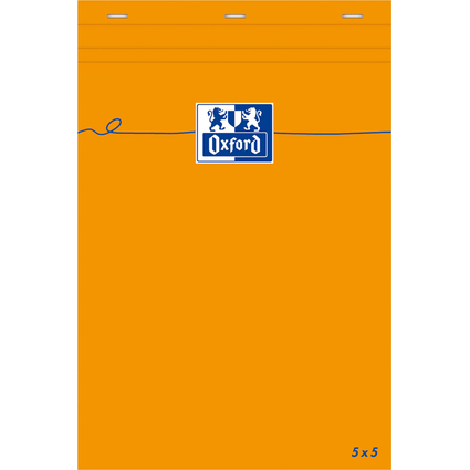 Oxford Notizblock, 85 x 120 mm, kariert, 80 Blatt, orange