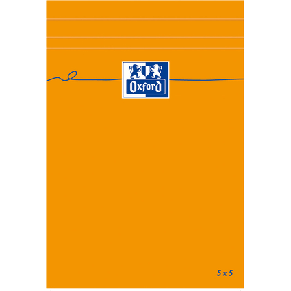 Oxford Notizblock, 110 x 170 mm, kariert, 80 Blatt, orange