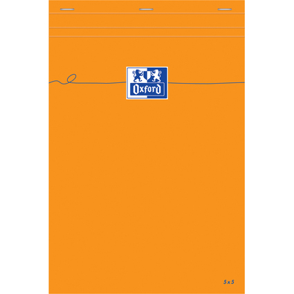 Oxford Notizblock, 210 x 315, kariert, 80 Blatt, orange