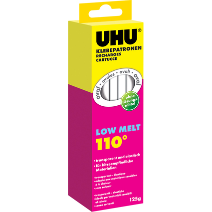 UHU Klebepatrone Low Melt, 125 g, transparent