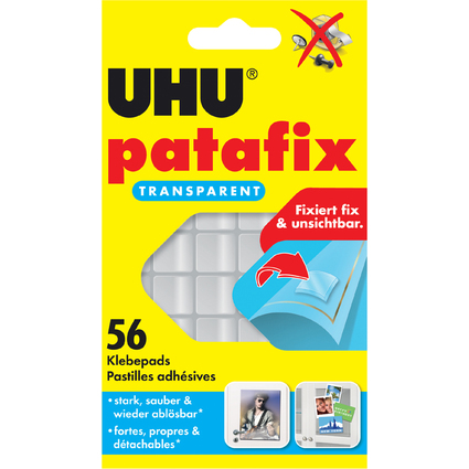 UHU Klebepads patafix, wieder ablsbar, transparent