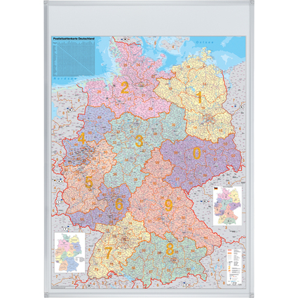 FRANKEN Deutschland Postleitzahlen-Karte, magnethaftend