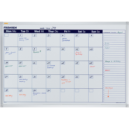 FRANKEN X-tra!Line Planungstafel Wochenkalender, 900x600 mm